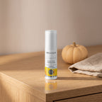 Pumpkin Night Cream Mask 50 ml on an oak vanity with a small pumpkin