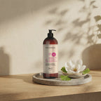 Gentle Shower Gel – Ginkgo Biloba 1000 ml – short looping video: leaf shadows drift on the wall and the magnolia petals tremble